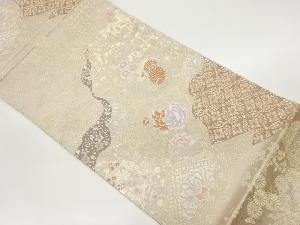 道長取に古典柄模様織出し袋帯